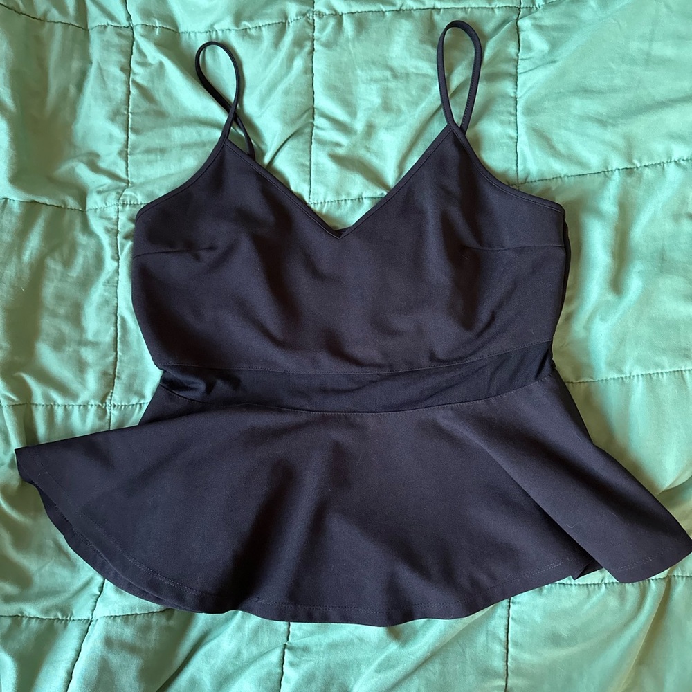 Black peplum top